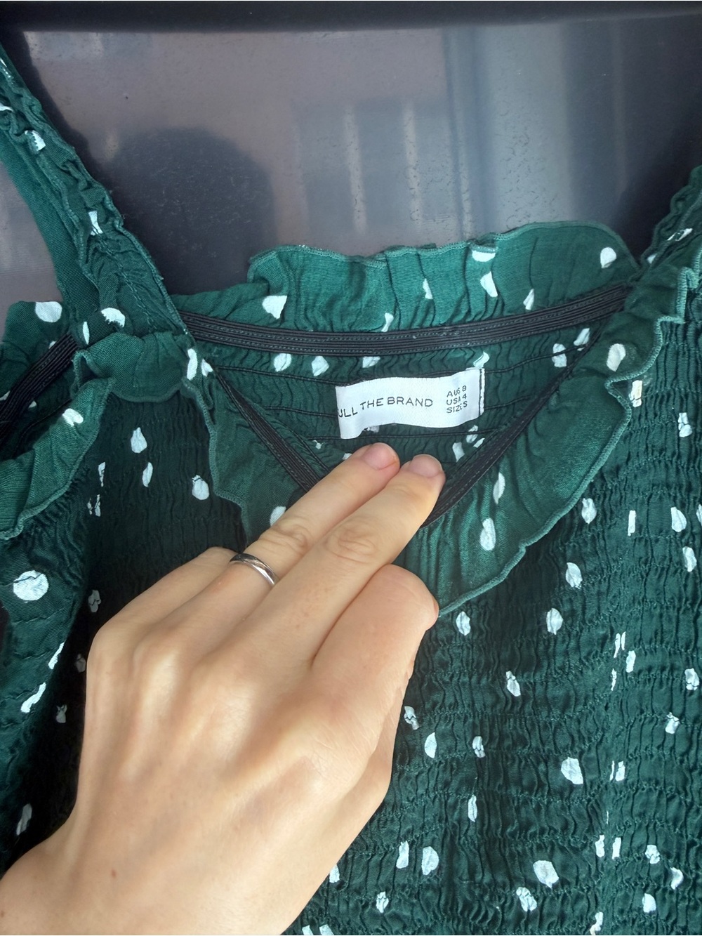 Faithfull the Brand Green Polka Dot Ruffle Mini Dress - Picture 7 of 10